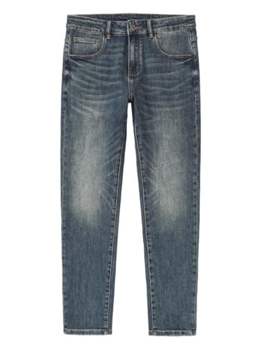 Jeans Pants Trouser Denim Summer Laundry Vintage Light Color Handsome Youth High Street Long Men