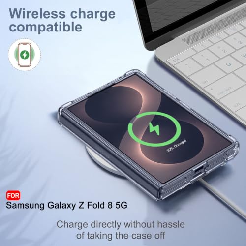 Image of TheGiftKart Crystal Clear Back Cover Case for Samsung Galaxy Z Fold 8 5G Compatible with MagSafe | Shock Proof 360 Protection | Hard Back Cover Case for Samsung Z Fold8 (PC & TPU, Transparent Bumper)