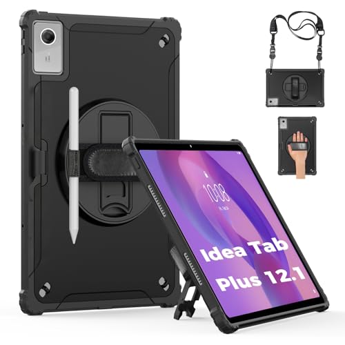 Junfire Protective Case for Lenovo Idea Tab Plus 12.1 inch 2025 Black