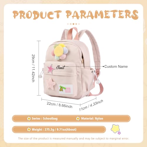 Personalized Toddler Backpack, Custom Name Cute Daycare School Bag for Girls Boys Kids (Style 1)2