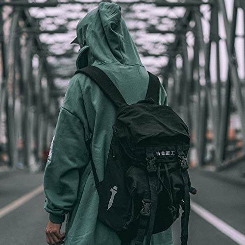 Niepce Inc Japanese Techwear Streetwear Slim Daypack Backpack (Black)2