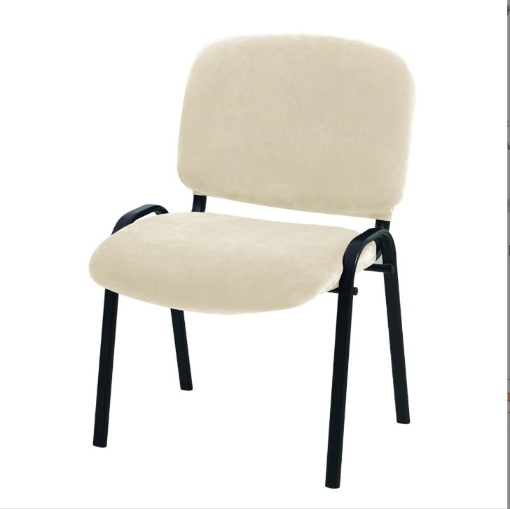 Housse de chaise de bureau en velours beige | Confort élégant pour 4 chaises