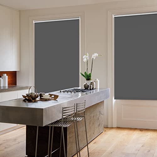Verdunklungsrollo ohne Bohren Rollos für Fenster Verdunkelung DunkelgrauB95 x H150 cm Thermorollo Innenrollo Klemmrollo Sonnenschutzrollo… – Ansicht 7