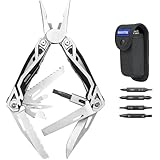 ROCKTOL Multitool Pliers, 21-in-1 Stainless Steel Multi tool with Screwdriver, Bottle Opener, Nylon Sheath, Safety Locking Tool set