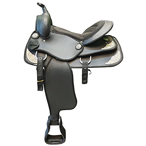 Horse Saddlery Impex Synthetic Western Racing Barrel Equestrian Tack Horse Saddle Lightweight All Accessory Included Headstall Breastplate Reins Saddle Pad Girth Spurs Size 10-18 M5 (14" Inches Seat) #TOP1