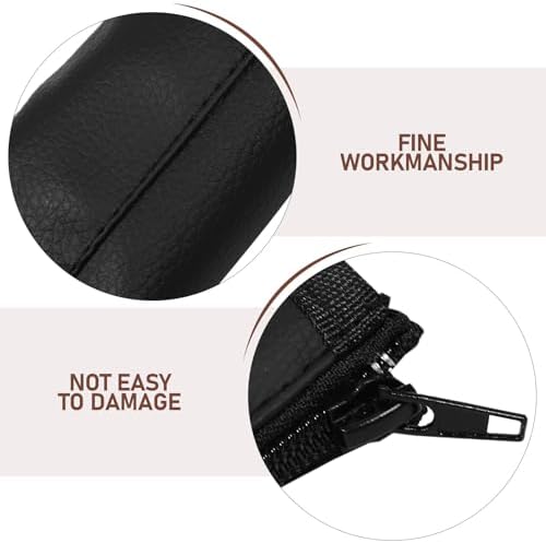 FELTECHELECTR 4pcs Non-Slip Pu Leather Stroller Handlebar Cover Protector 20.4 Inch Ergonomic Pushchair Armrest Sleeve Replacement Handle Grip for Long Outdoor Strolls Black — view 8