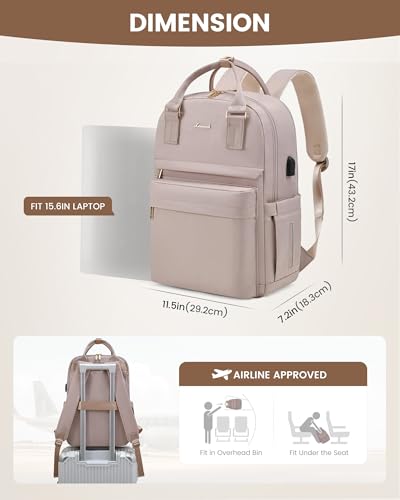 Image of LOVEVOOK Laptop Backpack for Women 15.6 Inch Laptop Bag with USB Port, Fashion Waterproof Backpacks Teacher Nurse Stylish Travel Bags Vintage Daypacks for College Work