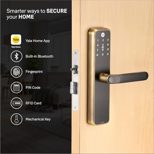 Image of Yale Zuri S Smart Door Lock | Fingerprint, PIN, RFID, Manual Key | Bluetooth Digital Smart Lock with Yale Home App Access | 3 Year Warranty | Antique Bronze