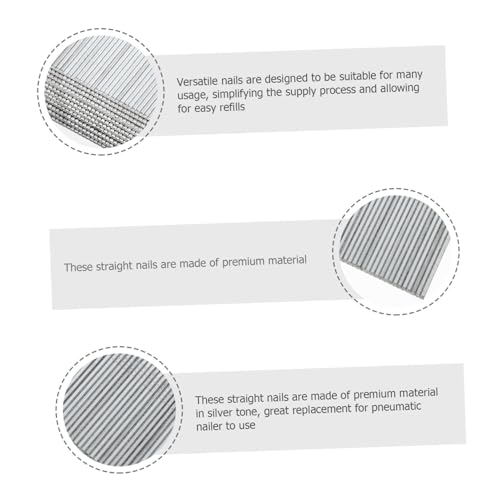 Cabilock 1600pcs Clavos rectos galvanizados, superficie lisa, alta resistencia para clavos neumáticos miniatura 5