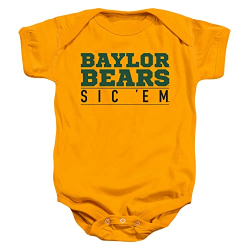 Baylor University Official Between The Lines Unisex Infant Snap Suit for Baby,Gold, 12 Months