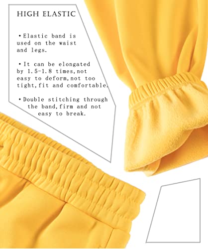 Spaceviking Women’s Soft Fleece Sweatpants Sporty Jogger Pants Elasticity Cuffed Pants With Pockets For Women Yellow #TOP3