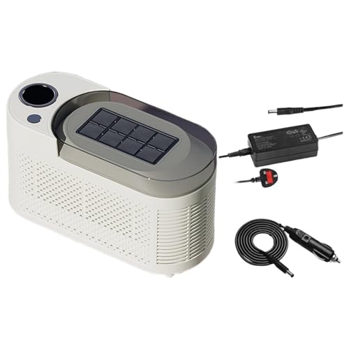 Máquina de hielo portátil beige 12V y CA con producción rápida de 8 cubos por ciclo