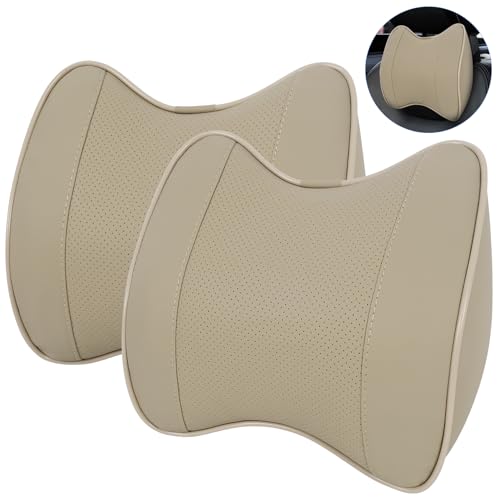 SCEDREAM 2-Pack Leather Car Neck Pillow