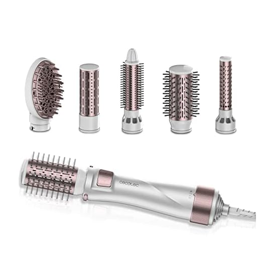 Cecotec Spazzola d'aria 5 in 1 Bamba CeramicCare 5in1 Pro. 1000 W, ceramica, tecnologia ionica, 3 impostazioni di temperatura e 2 velocità, funzione aria fredda, include 5 testine