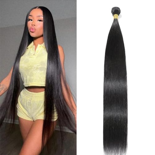 NROOEAY Straight Bundles Human Hair 38 inch 100% Unprocessed Brazilian Straight Hair Bundles 12A Remy Virgin Retain the Intact Cuticle Long Lifespan