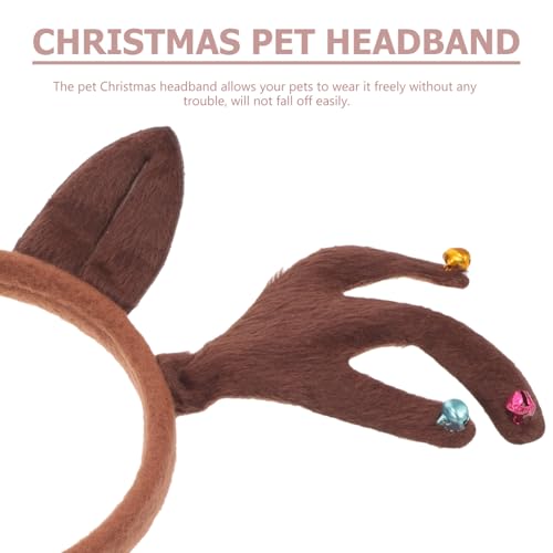 Diadema de reno navideña para perros y gatos miniatura 5