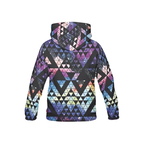 Space Galaxy with Geometric Shapes Long-sleeve All Over Print Athletic Hoodies Pullover Sweatshirt2