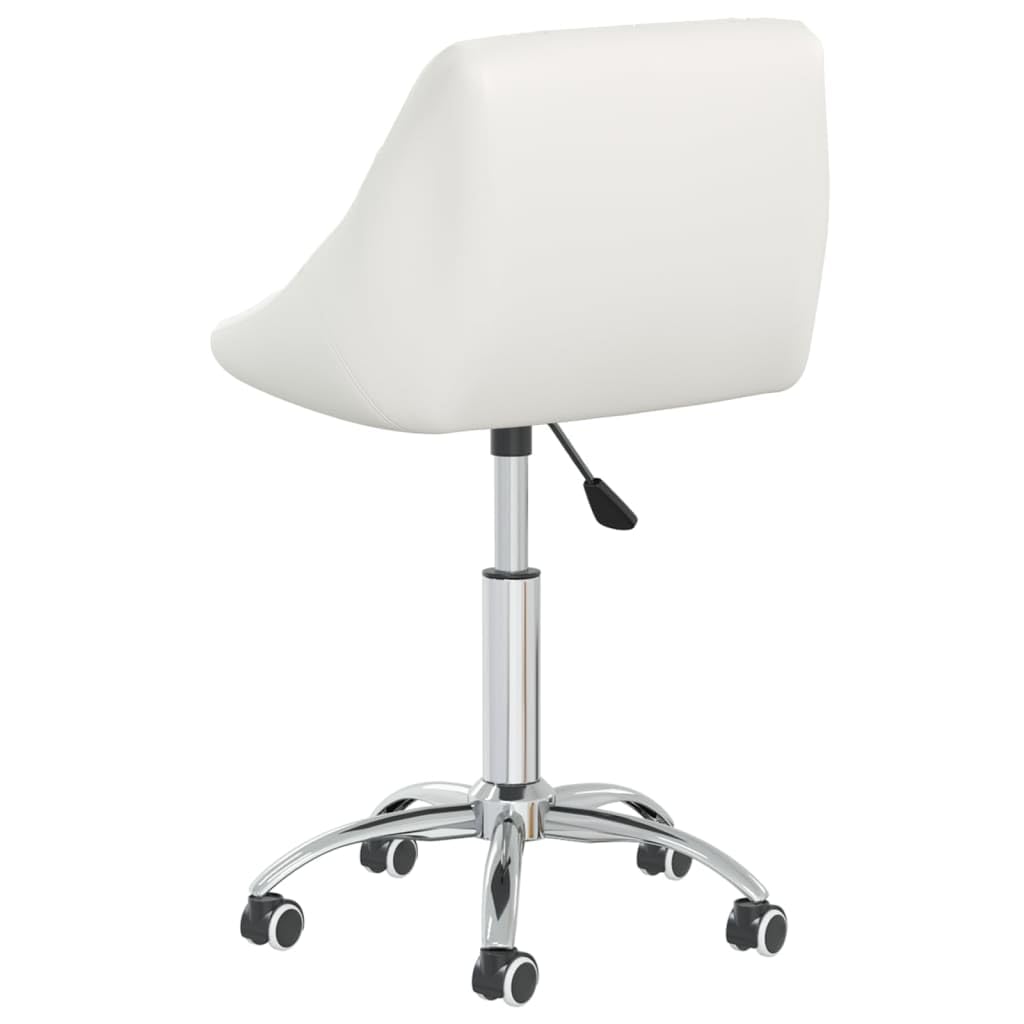 Juego de 2 sillas de comedor giratorias de piel sintética con estructura cromada, rotación de 360°, altura regulable y con ruedas, máx. 110 kg por asiento