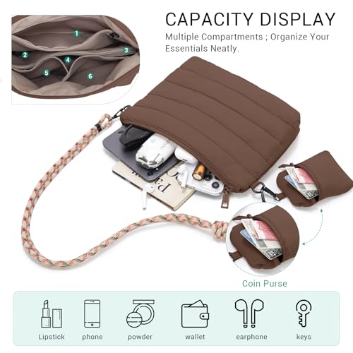 Image of ACUARIO Crossbody Bags for Women - Puffy Tote Bag Purse for Work, Travel, Shoulder Handbag with Small Wallet