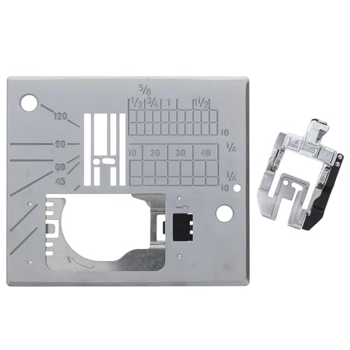 Prensatelas Acufeed 1/4in y placa de aguja Janome miniatura 2