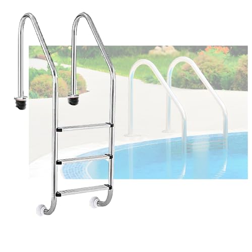 Escalera para piscina con doble pasamanos y 3 peldaños miniatura 1