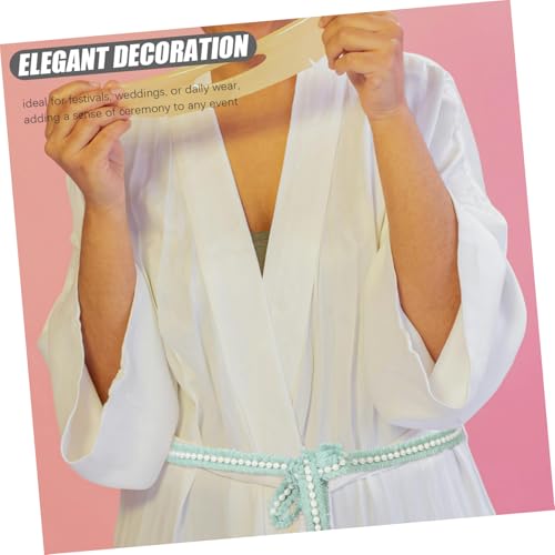 Bridal Waist Chain Belt: Boho Adjustable Faux Pearl Tie - Decorative Bride Waist Ornaments for Kimono/yukata - Wedding Ceremony & Festival Accessories3