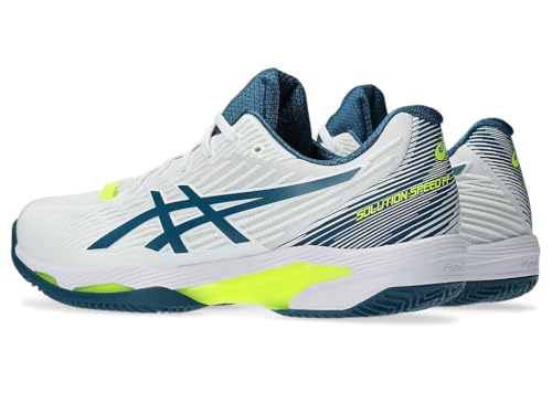 ASICS Men's Solution Speed FlyteFoam 2 Clay Tennis Shoes, 12, White/RESTFUL Teal