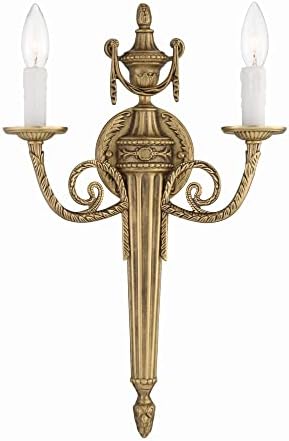 Crystorama 2 Light Matte Brass Cast Sconce