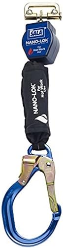 Miniatura 6 de 3M DBI-SALA Nano-Lok Hot Work, 3101495 6 pies con conector de una sola pierna y mosquetón de ojo cautivo de aluminio, azul/negro