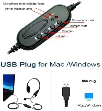 USBHEADSET1 USB Headset with HD Microphone; Noise-Canceling; in-Line Volume Control; Comfortable Over-The-Head Design; Compatible with PC/Laptop - Image 6