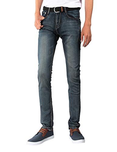 Demon&Hunter Men's Blue Skinny Fit Stretch Jeans S8028(28) #TOP12