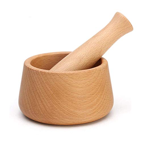 Stößel und Mörtel Holz manueller Knoblauchstampfer Küchenstampfer Mühle Gewürze Mahlset Knoblauch Fleischwolf Kräutergewürzstampfer Mühle