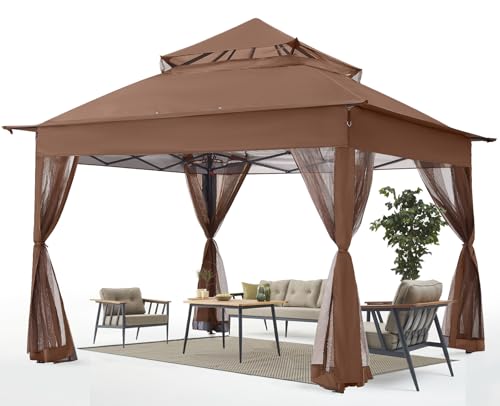 ABCCANOPY Pop Up Gazebo 11x11 - Outdoor Canopy Tent with Mosquito Netting for Patio Garden Backyard...