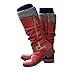 Knee High Boots for Women Wide Calf,Mid Calf Sweater Knitted Ruched Cuff Snow Boots Fashion Side Zipper Vintage Winter Booties Low Heel Motorcycle Riding Round Toe Comfortable Tall Boot,red