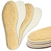 Flintronic 2 pares Plantillas Termicas Mujer y Hombre, Plantillas de Lana de Cordero, Suela de Invierno Suaves y Cálidas Forros Gruesos de Aislamiento Térmico, Ribeteado Reforzado, 40EU