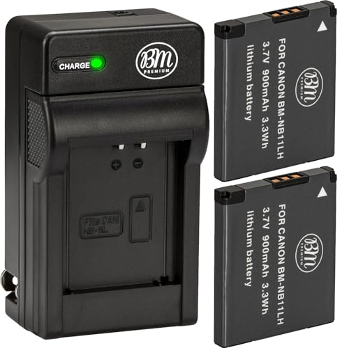BM 2 NB-11LH Batteries and Charger for Canon Elph 110, Elph 130, Elph 135, Elph 140, Elph 150, Elph 160, Elph 170 IS, Elph 180, Elph 190, Elph 320, Elph 340 Elph 350 Elph 360, SX400 SX410 SX420 Camera