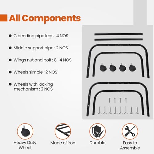 Image of BOLIDE Heavy Duty Metal Cooler Stand with 360 Rotating Wheels | Up to 120 KG Load Capacity | Rust-Resistant Base | Suitable for Room & Desert Coolers