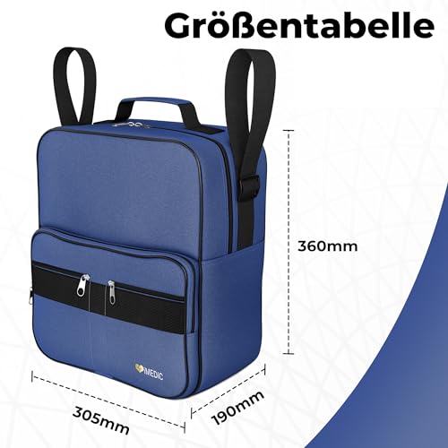 iMedic Deluxe Rollstuhltasche – Rucksack für die Rückseite des Stuhls – Aufbewahrungstasche für elektrische Rollstühle & Mobilitätsroller – Langlebig & geräumig - Blau