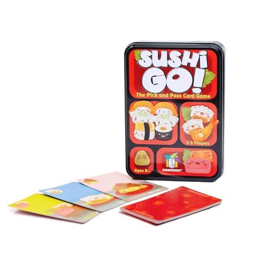 Image of Sushi Go! Card Game for Kids & Adults | Fast-Paced Pick and Pass Strategy Game | Family Party Board Game | 2-5 Players | Ages 8+ | Fun Travel Card Game