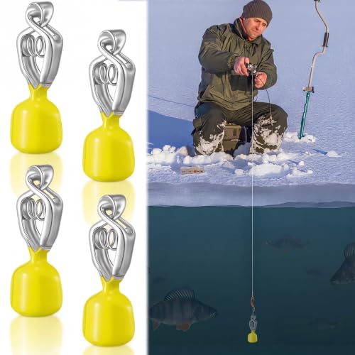 Copkim Paquete de 4 buscadores de profundidad para pesca en hielo, buscador de profundidad portátil con clip, instrumentos de calibre profundo para océanos, lagos, ríos o aguas costeras