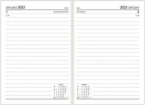 2023 A5 Day a Page Diary Hardback Case bound - Burgundy