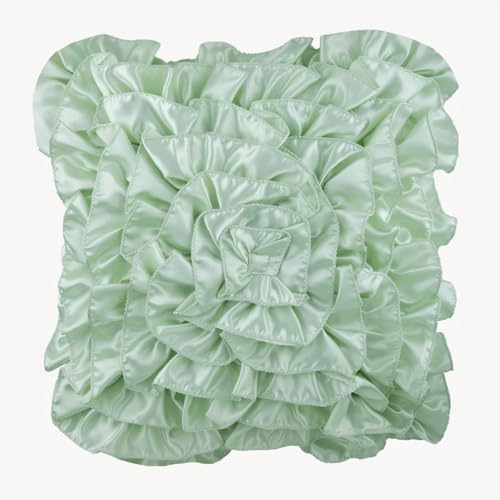 Fabric Mart Direct Throw Pillow Case, Mint Green Shams, Vintage