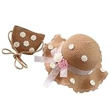 SWETRACE Cappello di Paglia Bambina 2 Pezzi Borsa, Colore Kaki