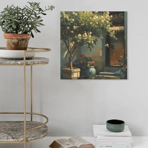 Peintures murales sur toile haut de gamme 40x40cm avec cadre en bois intégré