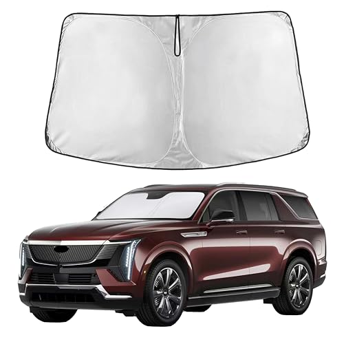 Image of EcoNour Windshield Sun Shade Compatible for Cadillac Escalade 2021-2026 | Full-Size SUV Front Window Sunshade | Foldable Sun Visor Shield | UV & Heat Blocking Protection