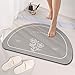 Odot Badezimmerteppich Schnelltrocknend, Badematte Rutschhemmend Kieselalgenschlamm Wasserabsorbierenden Duschvorleger für Badezimmer Dusche Toilette (hellgraue Blume 1,40x60cm)