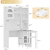 Office Desk with bookshefl L-Shaped Writing Desk with Hutch, Study Table with Storage and Rotating Desktop, for Small Spaces Studio Workstation, White