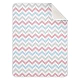 SHJI Baby Blanket Grey Pink Blue Chevron Swaddle Blanket Cotton Nursery Girls Bed Blankets Boys Crib Blanket for Crib Stroller Nursery 30x40in