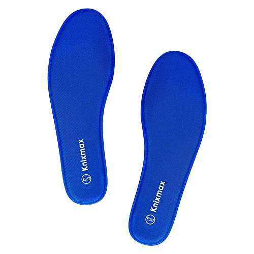 Knixmax Plantillas Memory Foam para Mujer y Hombre Comodidad Plantilla de Zapato Absorción de Impacto Amortiguación Suave Suelas Internas para Zapatillas, Botas EU42 Azul Marino