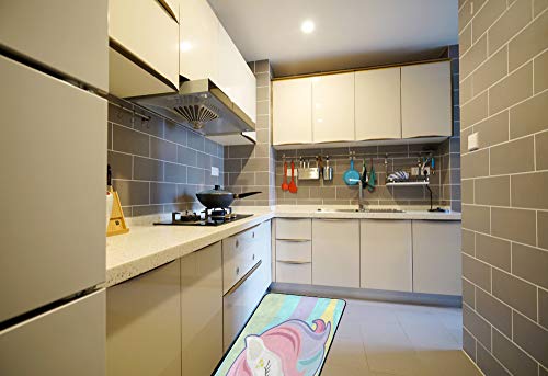 Tapis de cuisine licorne 100x50cm antidérapant et imperméable lavable